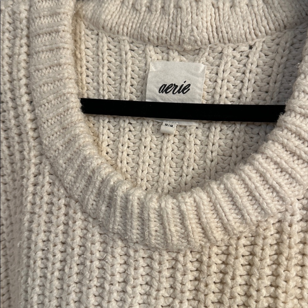 Aerie Off-White Ribbed Sweater - Picture 2 of 2